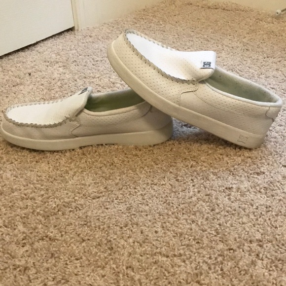 dc slip on shoes white